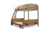 Picture of CARRIAGE Solid Pine Wood Single Over Double Bunk Bed (Natural)