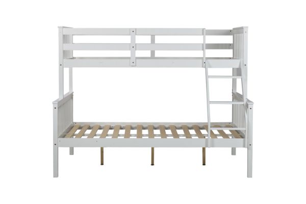 Picture of VICKY Solid Pine Wood Single Over Double Bunk Bed (White) 