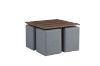 Picture of IRENE 5PC 70cm Square Coffee Table with 4 Stools