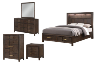 Picture of HOPKINS  Bedroom Combo Set in Queen Size - 5PC Combo