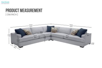 Picture of GOODWIN Feather Filled Sectional Sofa - Dust, Water & Oil resistant (Light Grey)