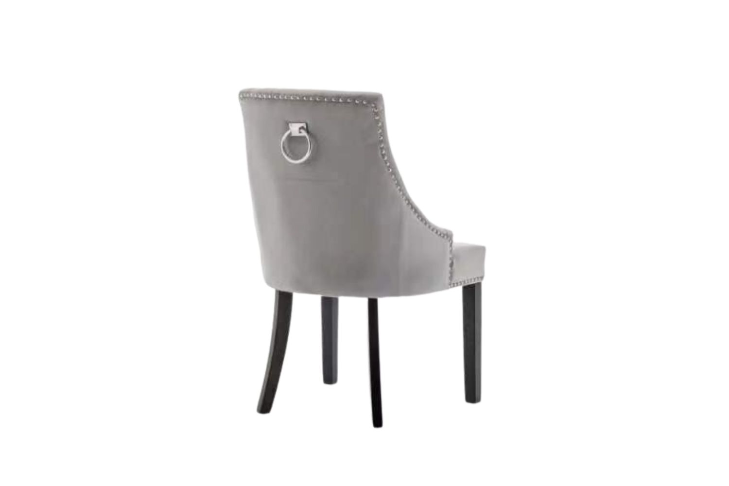 (FLOOR MODEL CLEARANCE) DARCY Velvet Dining Chair with Wooden Legs (Grey)
