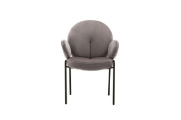 Picture of OLA Velvet Armchair with Black Legs (Brown)