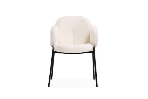 Picture of OLA Boucle Fabric Armchair with Black Legs (White)