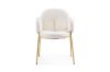 Picture of OLA Boucle Fabric Armchair with Golden Legs (White) - 2 Chairs in 1 Carton