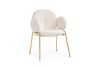 Picture of OLA Boucle Fabric Armchair with Golden Legs (White) - 2 Chairs in 1 Carton