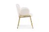 Picture of OLA Boucle Fabric Armchair with Golden Legs (White) - 2 Chairs in 1 Carton