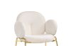 Picture of OLA Boucle Fabric Armchair with Golden Legs (White) - 2 Chairs in 1 Carton