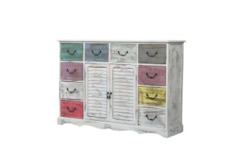 Picture of CECILIA 2 Doors 10 Drawers Soild Wood Vintage Sideboard Cabinet