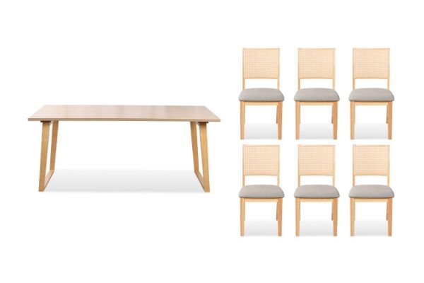 Picture of TIMBERLAND 7 Pieces Dining set with Rattan Back Dining Chair