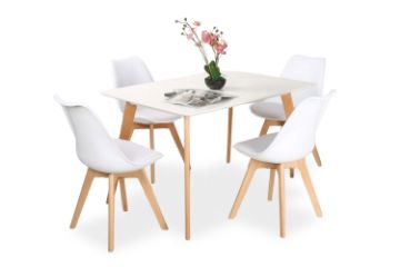 Picture of EFRON 1.2M/1.4M/1.6M 5PC Dining Set (White)