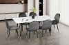 Picture of BIJOK 160 7PC Dining Set (White Marble Finishing)