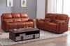 Picture of HARRY Air Leather Manual Reclining Sofa Range with Console and Storage (Orange)