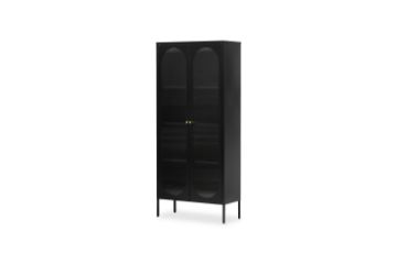 Picture of STARK Steel Frame 2-Arched Door Accent Glass  Display Cabinet (Black)