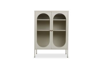 Picture of STARK 110cmx80cm 2-Arched Door Glass Cabinet (Cream)