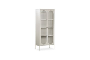 Picture of STARK Steel Frame 180x80cm 2-Arched Door Accent Glass Display Cabinet (Cream)