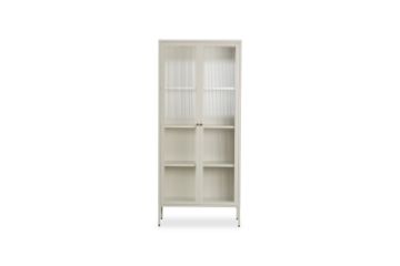Picture of STARK Steel Frame 180x80cm 2-Door Glass Display Cabinet (Cream)