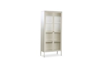 Picture of STARK Steel Frame 180x80cm 2-Door Glass Display Cabinet (Cream)