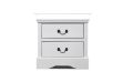 Picture of LOUIS 2-Drawer Hevea Wood Bedside Table with LED Lighting (White)