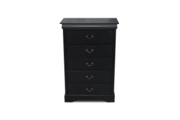 Picture of LOUIS 5-Drawer Hevea Wood Chest with LED  Lighting  (Black)