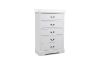 Picture of LOUIS 5-Drawer Hevea Wood Tallboy with LED Lighting (White)