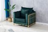 Picture of PARMA 1 & 3 Seater Stainless Steel Frame Velvet Sofa Range (Green)