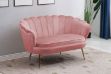 Picture of EVELYN Curved Flared Velvet Loveseat (Pink)