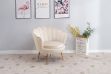 Picture of EVELYN Curved Flared Accent Velvet Chair (Beige)