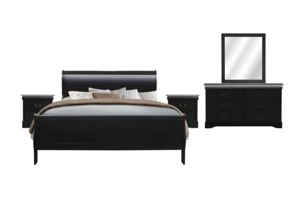 Picture of LOUIS 5PC Bedroom Set in Queen Size (Black)