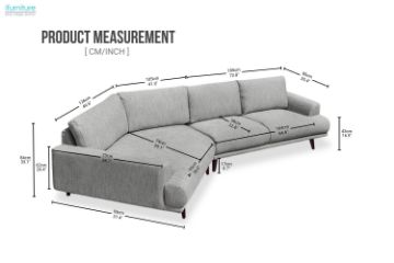 Picture of BIANCA Angular Chaise Sofa (Light Grey)