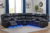 Picture of COBALT Power Reclining Sectional Sofa with LED Lights (Black)