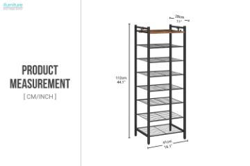 Picture of EUAN 112x41cm 8-Tier Narrow Shelf/Shoe Rack