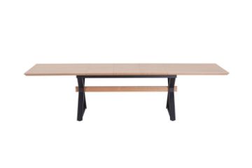 Picture of CAPITOL 1.8M-3M Adjustable & Extendable Dining Table with Metal Black Legs (Natural)