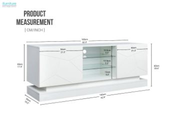 Picture of ONEL 160 TV UNIT with LED Lights  (White)