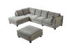 Picture of LIBERTY Premium Sectional Sofa (Light Grey)  - Chaise Facing Left with Regular Ottoman
