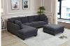 Picture of LIBERTY Premium Sectional Sofa (Dark Grey)  - Chaise Facing Right with Regular Ottoman