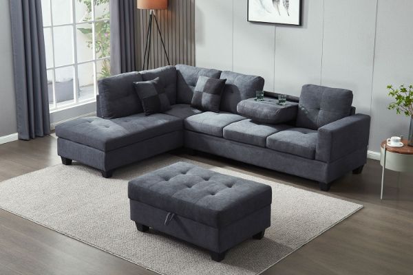 NEBULA Sectional Sofa with Storage Ottoman Drop-Down