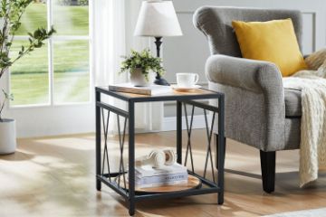 Picture of TATUM 50cmx45cm 2-Tier End Table with Storage Shelf