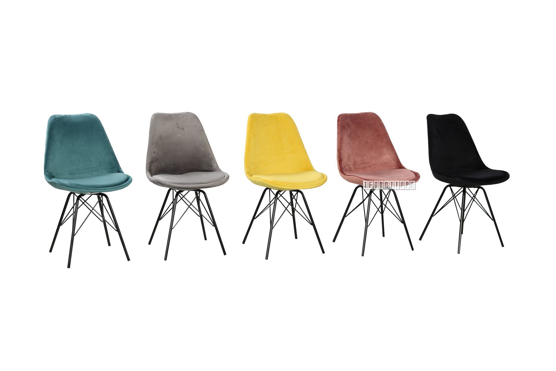 GAZEL Velvet Dining Chair in Black/Blue/Yellow/Green/Grey/Pink Colour