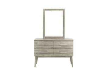 Picture of BALLINA 4-Drawer Solid Acacia Wood Dresser with Mirror 