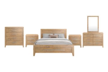 Picture of EMERSON 4PC/5PC/6PC Solid Acacia Wood Bedroom Combo Set in Queen/Super King Size