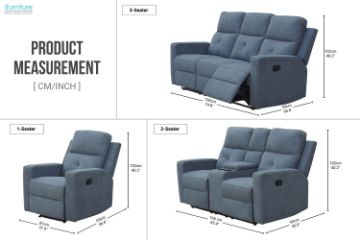 Picture of WALKER Fabric Manual Reclining Sofa Range