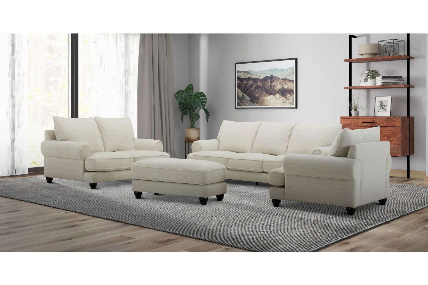BALVINO Feather Filled Fabric Sofa Range 3.5+2.5 Sofa Set