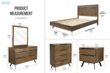 Picture of CLEVEDON 4PC/5PC/6PC Solid Oak Bedroom Range in Queen/Super King Size