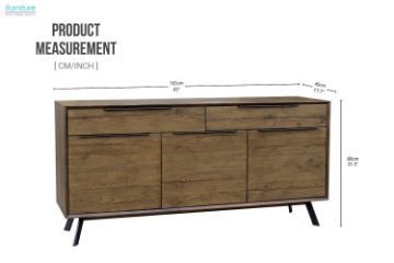 Picture of CLEVEDON 2 Drawers with 3 Doors Solid Oak Sideboard