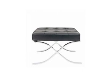 Picture of BARCELONA Chair and Ottoman (Italian Leather) - Black Ottoman Only