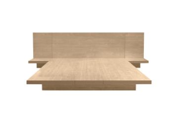 Picture of YUKI 3PC Japanese Low Height Bed Frame Set with Headboard - Queen Size