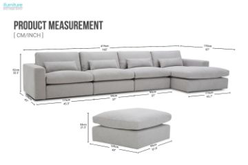 Picture of SIGNATURE Modular Fabric Sofa Range - Dust, Water & Oil Resistant (Light Grey)