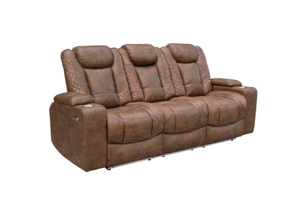 Picture of NEWPORT Air Leather Power Reclining Sofa Range - 3 Seat with Drop-Down Console & Reading Light(3RRC)