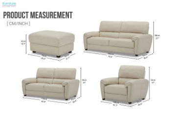 Picture of SUNRISE 3/2/1 100% Genuine Leather Sofa Range with Ottoman